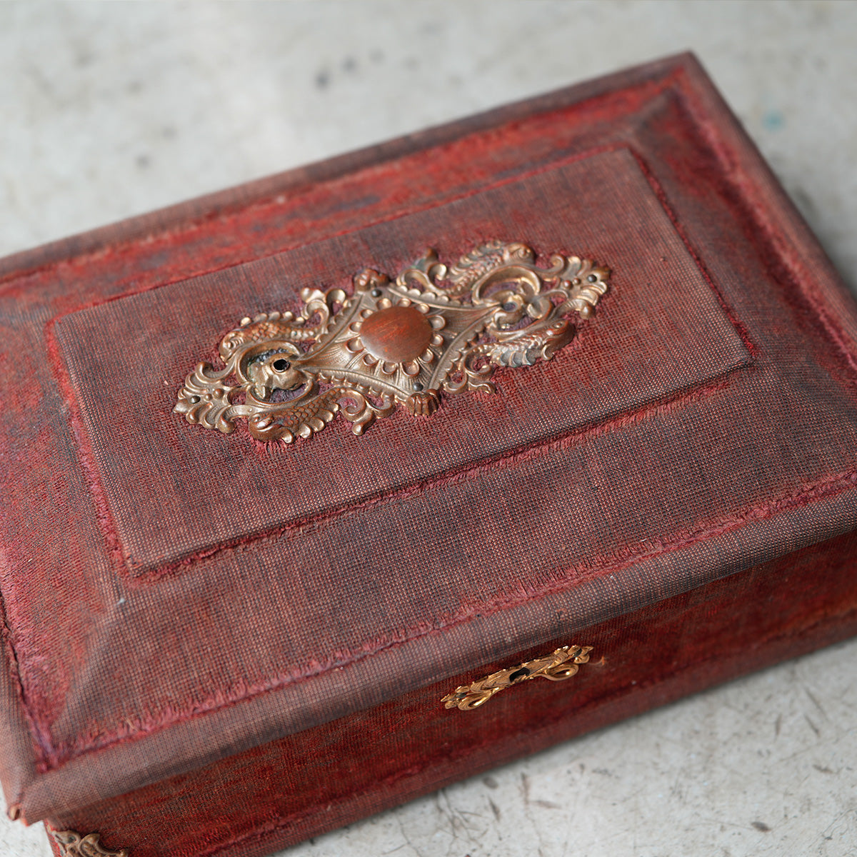 Jewelry velvet case "bordeaux"{R-00702}