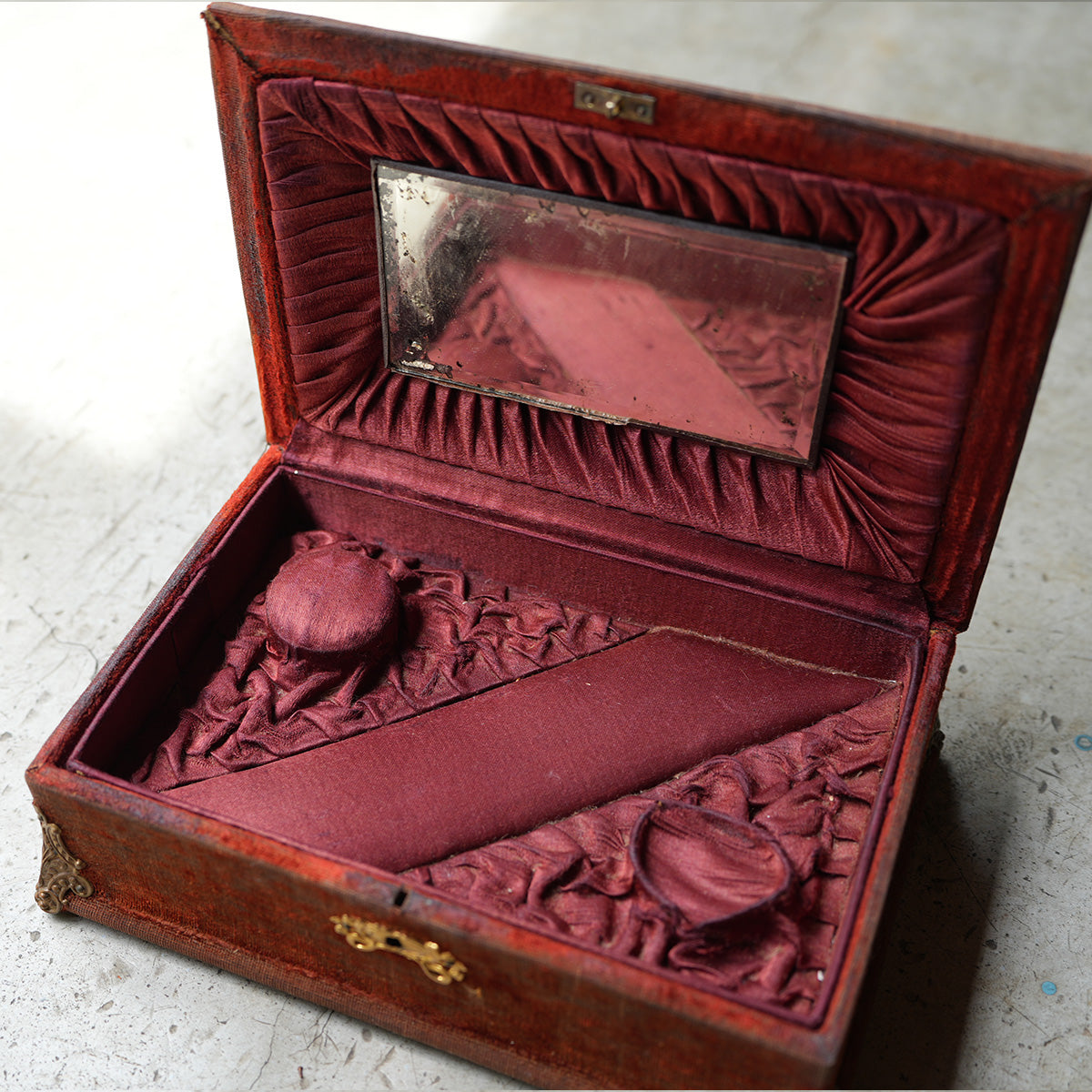 Jewelry velvet case "bordeaux"{R-00702}