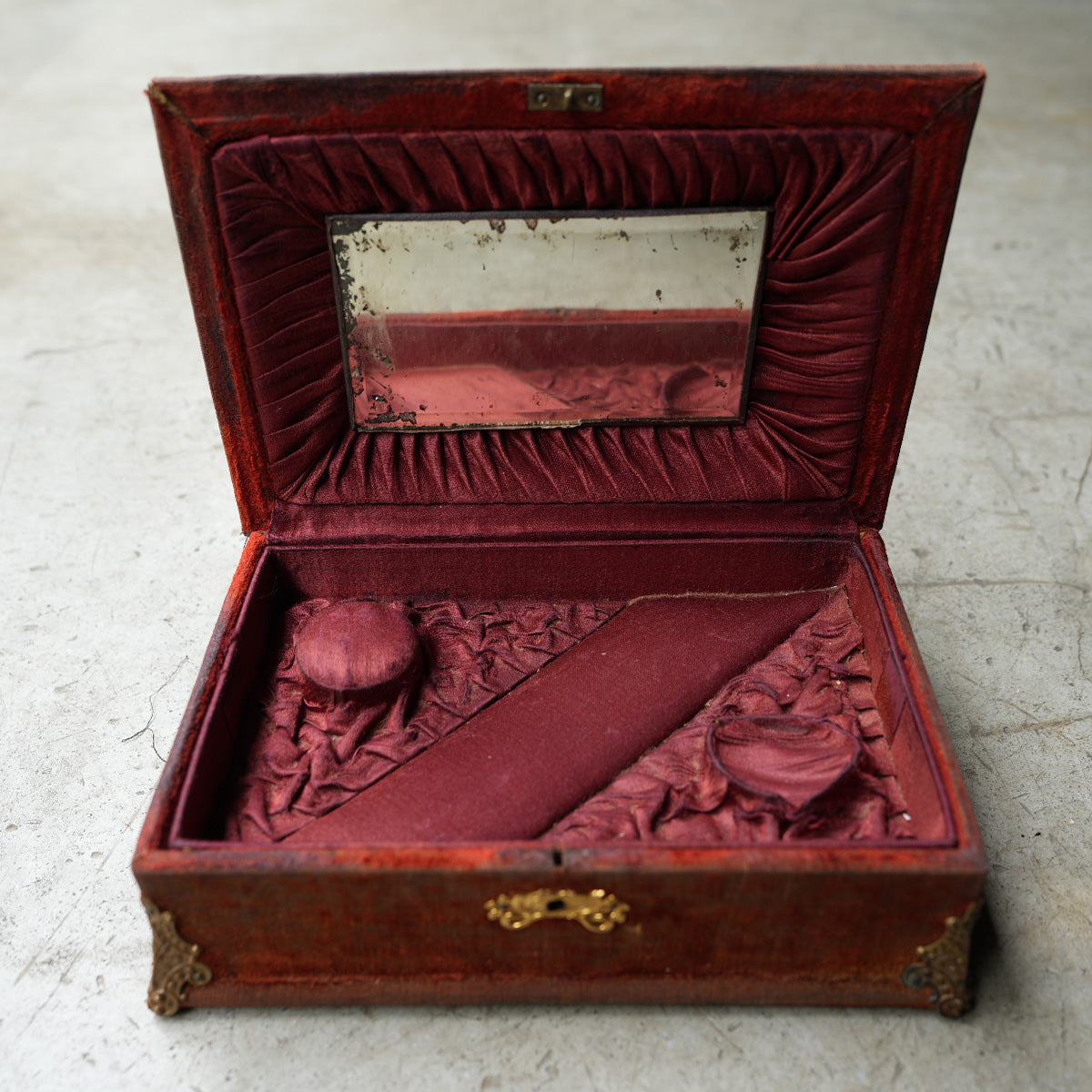 Jewelry velvet case "bordeaux"{R-00702}