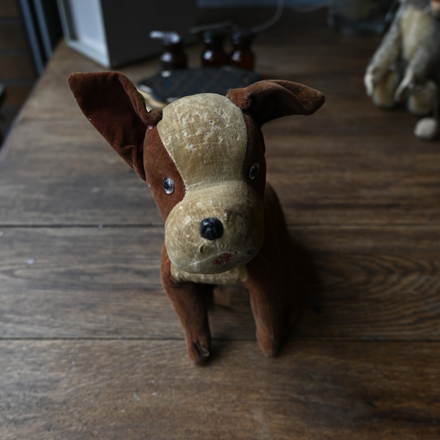 Antique Stuffed Dog{R-01112}
