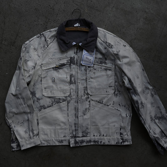 90s / France Vintage Repaint work jacket {R-01019}