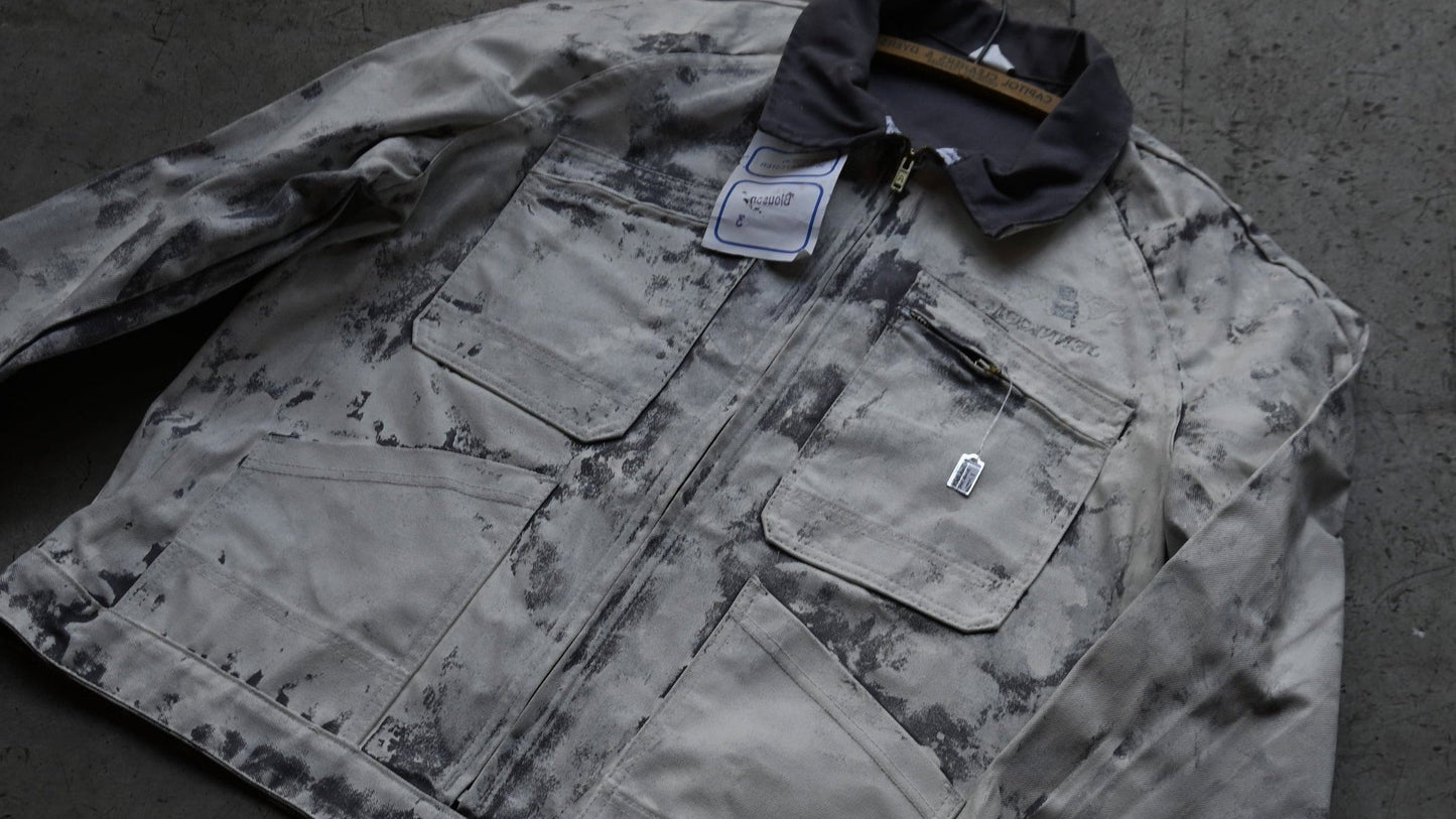 90s / France Vintage Repaint work jacket {R-01019}
