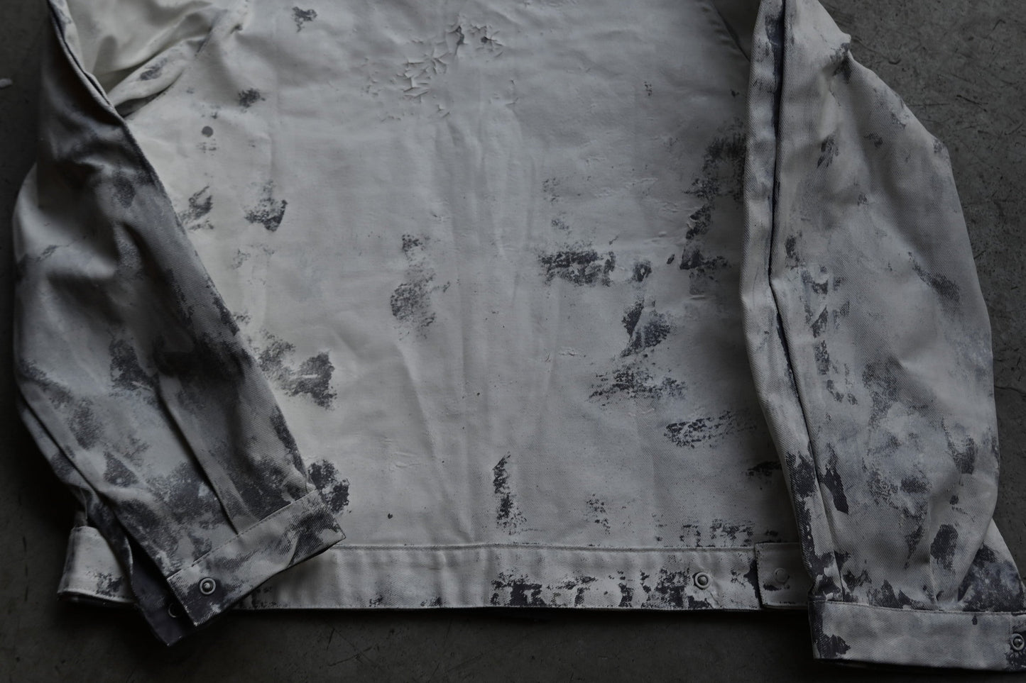 90s / France Vintage Repaint work jacket {R-01019}