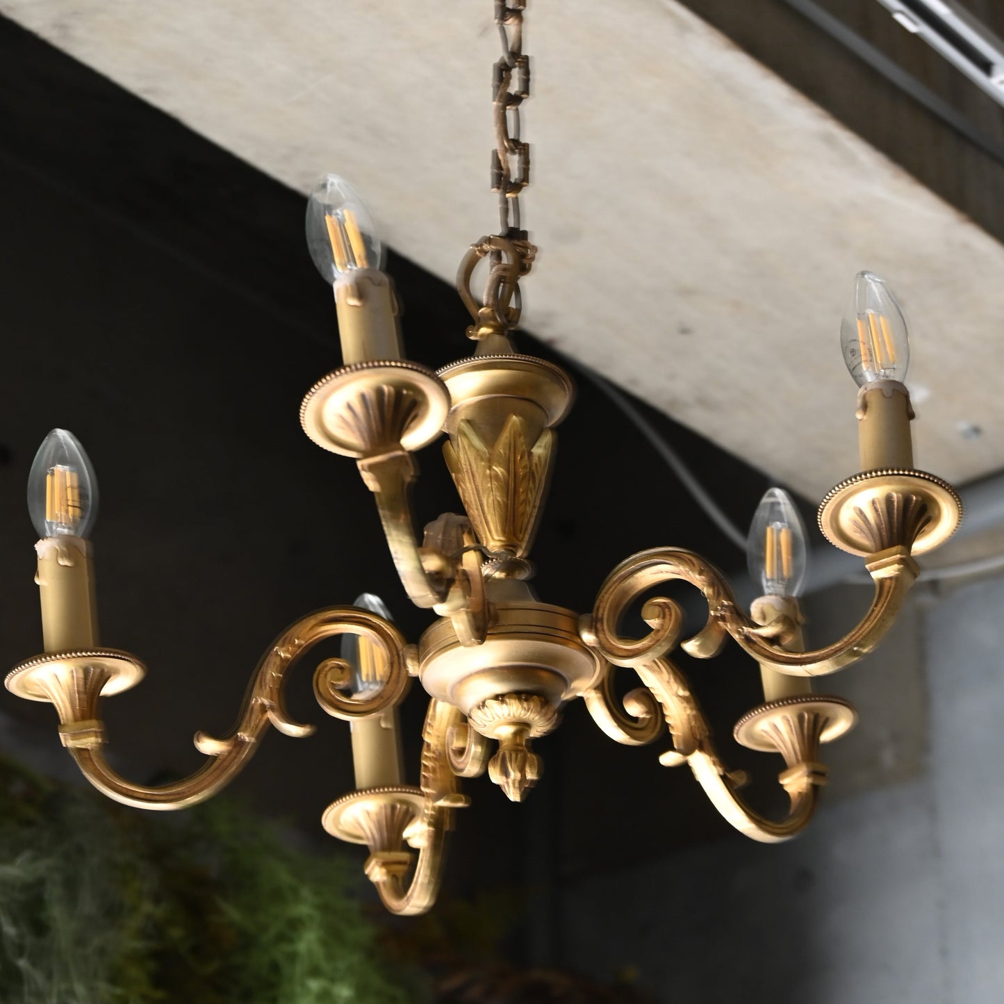 Brass chandelier(5灯){R-00405}