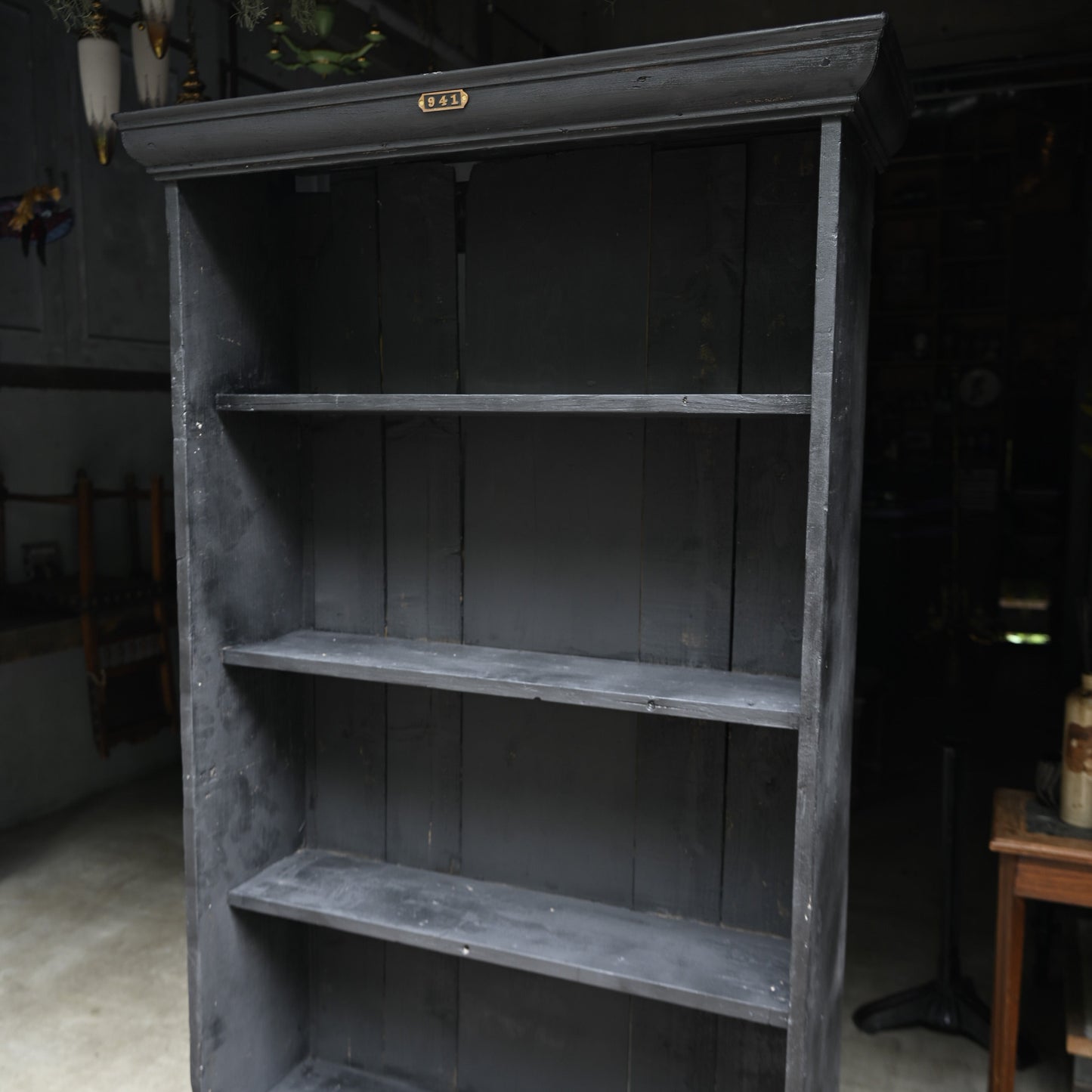 Black paint wood shelf{ RF-00110}