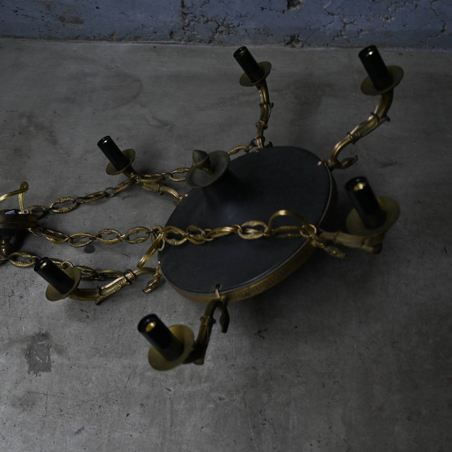 Black & Gold Brass chandelier(6灯){RF-00715}