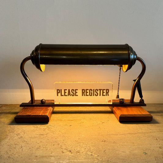 Desk Lamp "PLEASE REGISTER" {F-00402}