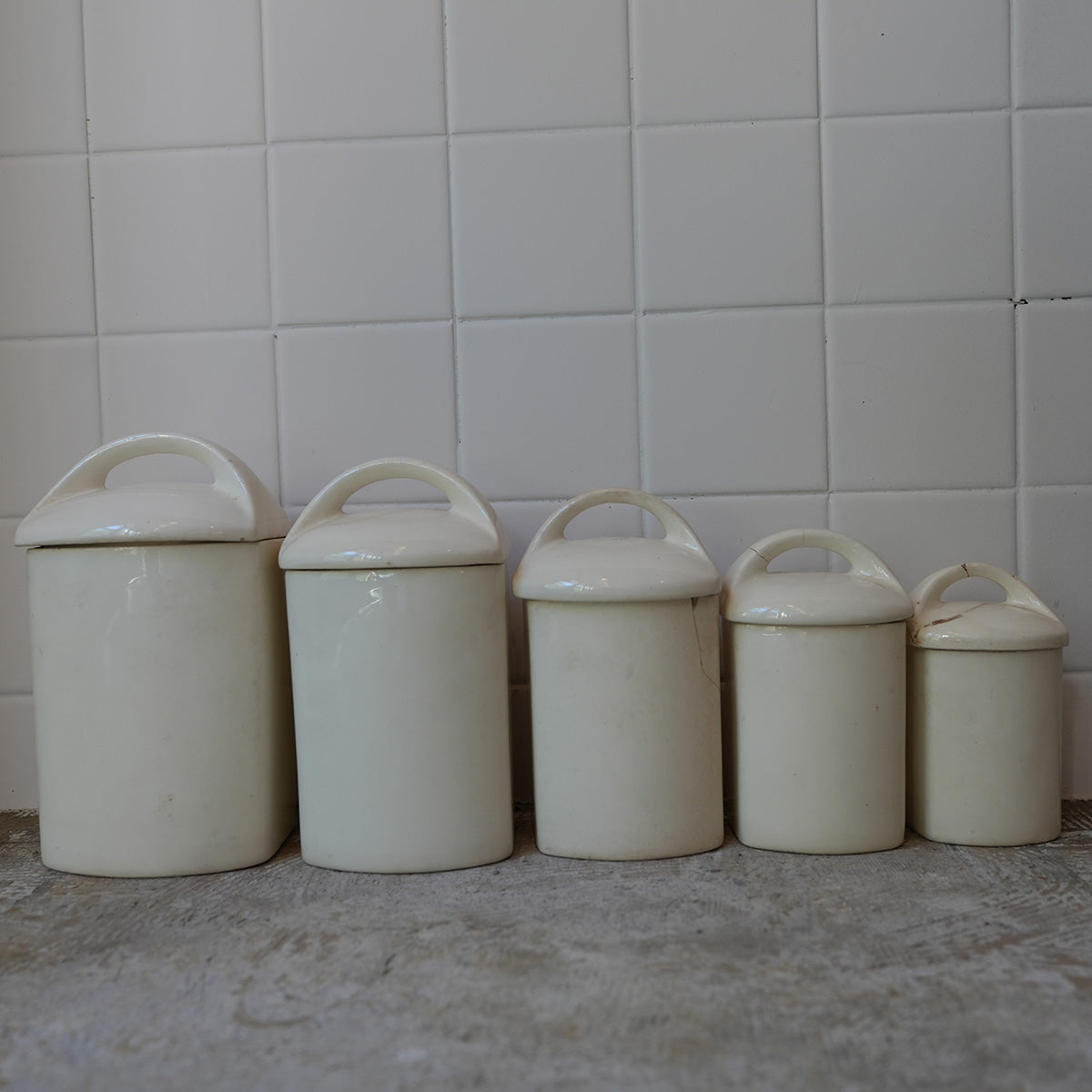 { F-008010}Antique Canister Set{ F-00910}