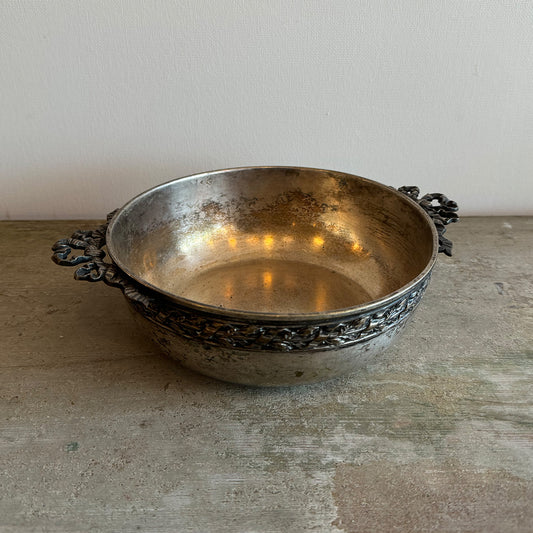 French Antique Silver Bowl{F-00903}