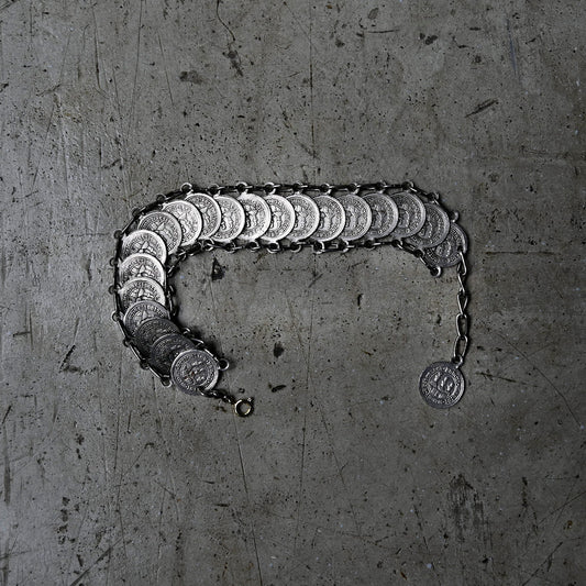Vintage Coin Link Bracelet{R-00924}