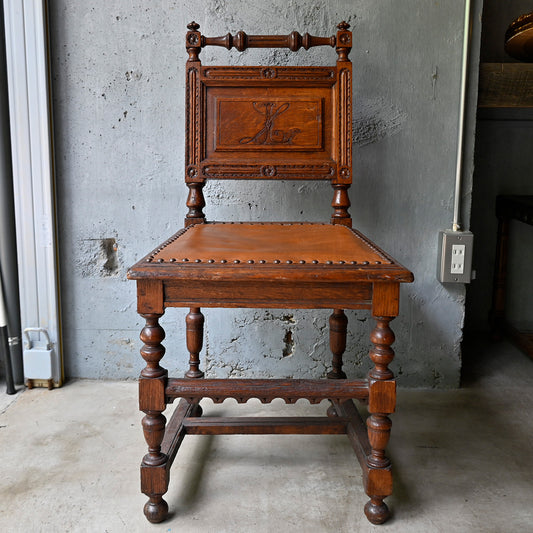 Wood chair  monogram"LL"{R-00202}