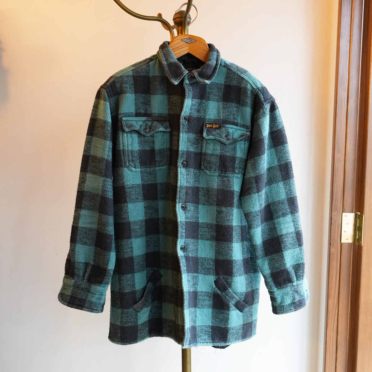 Block Check Flannel Shirt{F-00801}