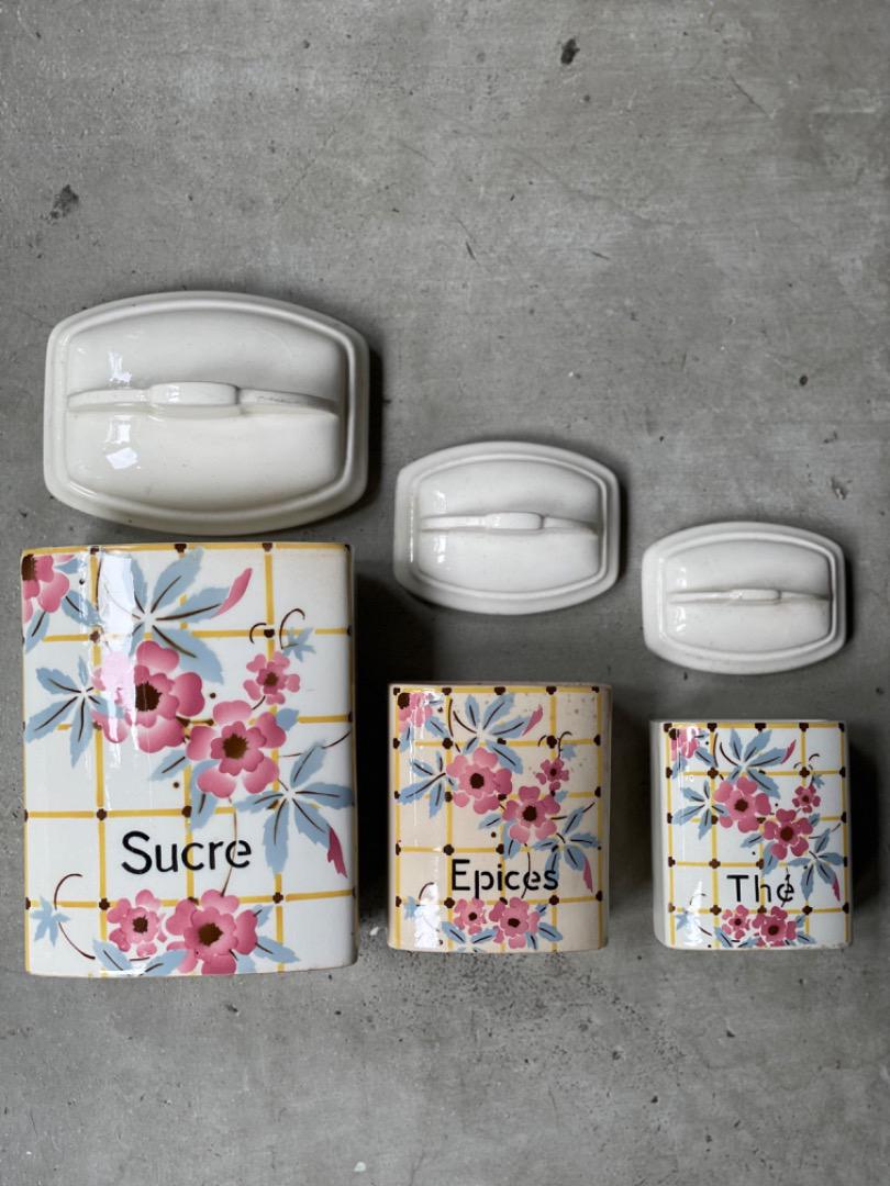 Antique Canister Set{ F-00907}
