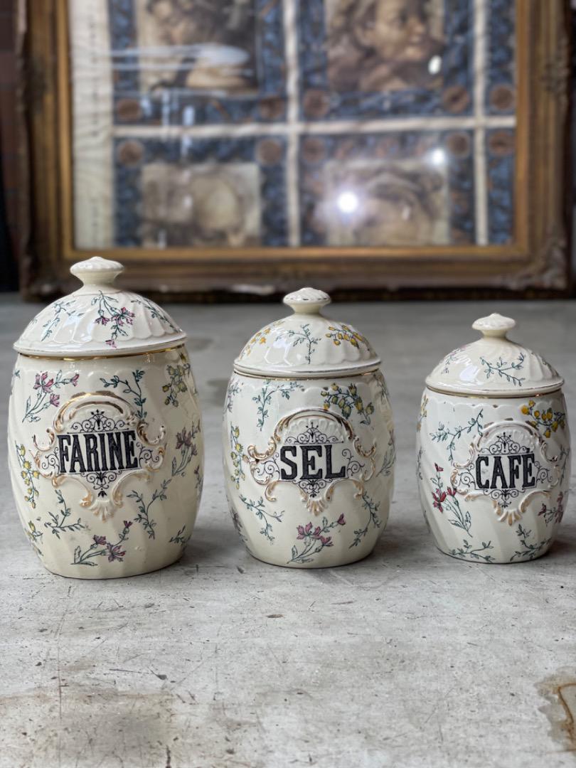 Antique Canister Set{ F-00908}