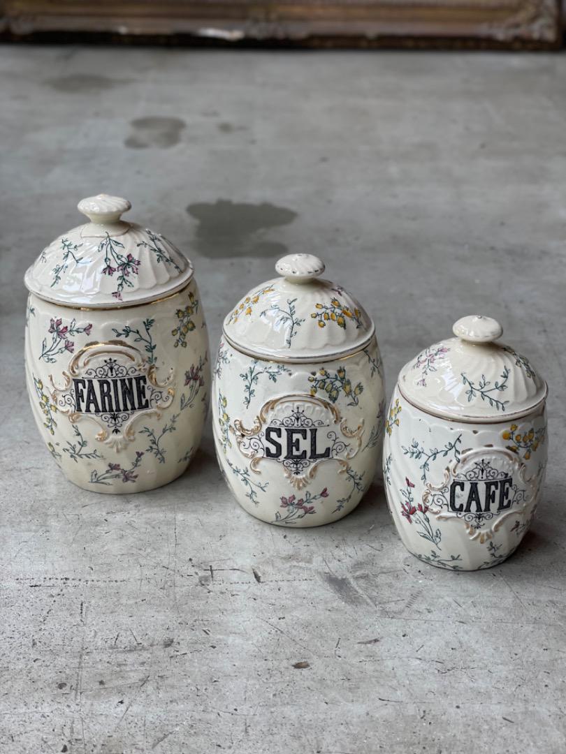 Antique Canister Set{ F-00908}