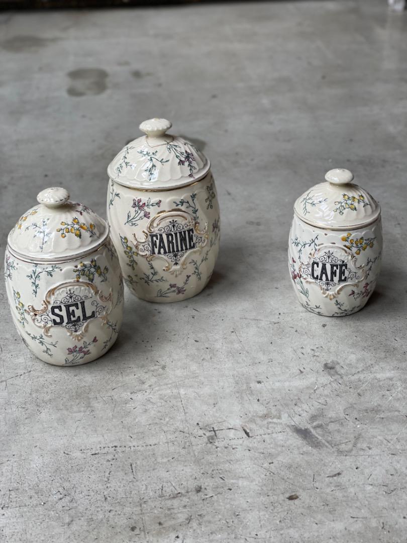 Antique Canister Set{ F-00908}