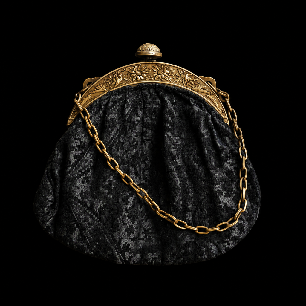 Black Jacquard Evening Purse ｛RB-01209｝