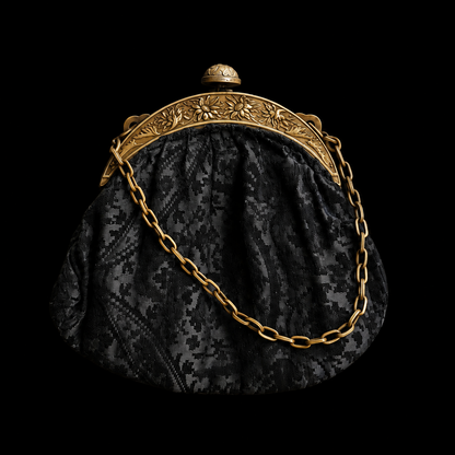 Black Jacquard Evening Purse ｛RB-01209｝
