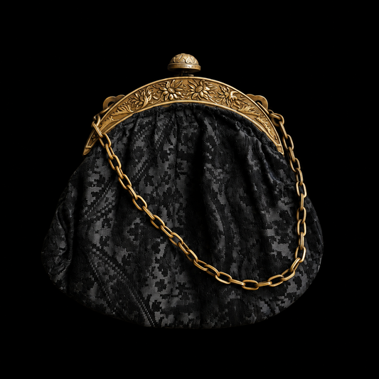 Black Jacquard Evening Purse ｛RB-01209｝