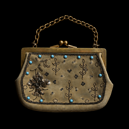 Antique bead embroidery evening purse ｛RB-01206｝