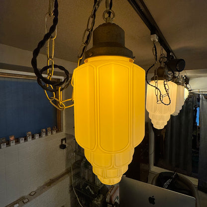 Milk Glass Art Deco Style Lamp Large｛F-00418｝