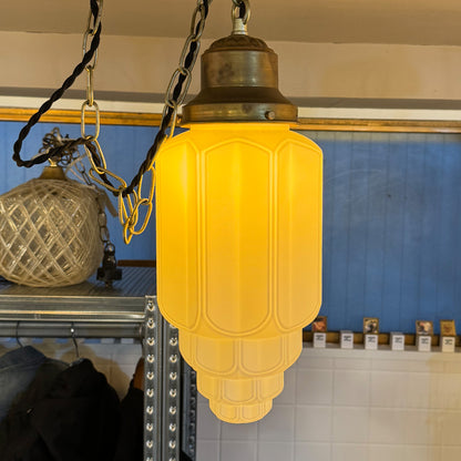 Milk Glass Art Deco Style Lamp Large｛F-00418｝