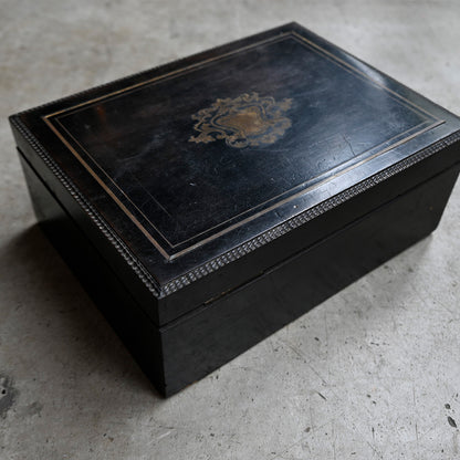 Antique Black Wooden Box Napoléon III style｛R-00713｝