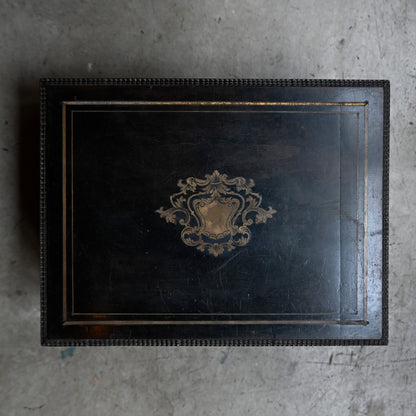 Antique Black Wooden Box Napoléon III style｛R-00713｝