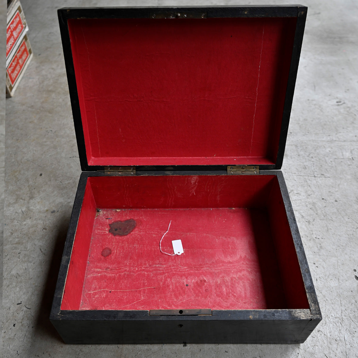 Antique Black Wooden Box Napoléon III style｛R-00713｝ ,フランス