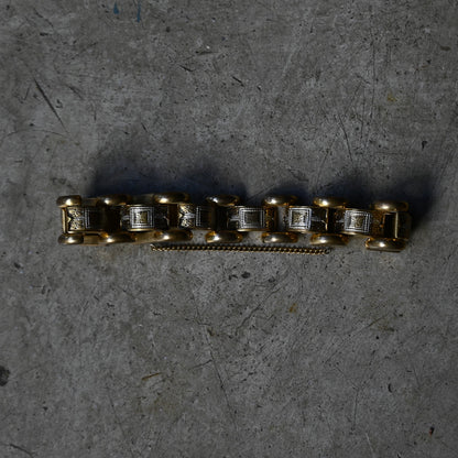 Vintage Geometric Gold Bracelet{R-00950}