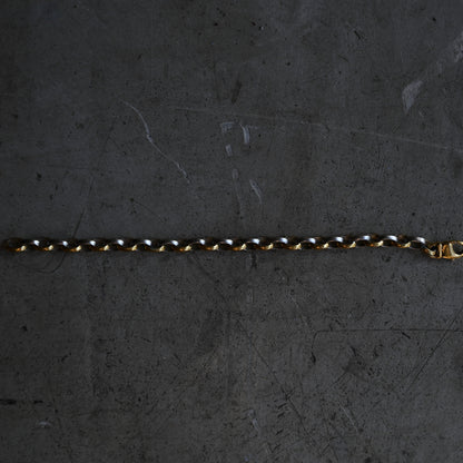 Vintage Gold and Silver Twisted Chain Bracelet{R-00951}