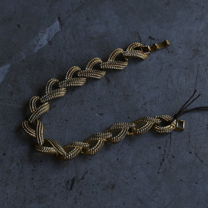Vintage Gold Twist Chain Bracelet{R-00941}