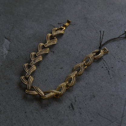 Vintage Gold Twist Chain Bracelet{R-00941}