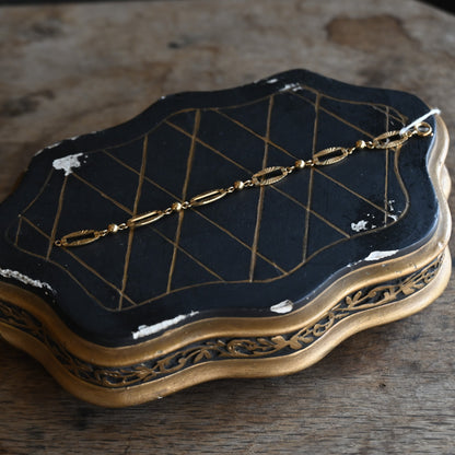 Vintage Gold Link Bracelet{R-00943}