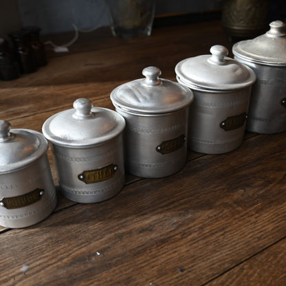 French Vintage Aluminum Canister Set｛ R-01126 }