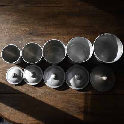 French Vintage Aluminum Canister Set｛ R-01126 }