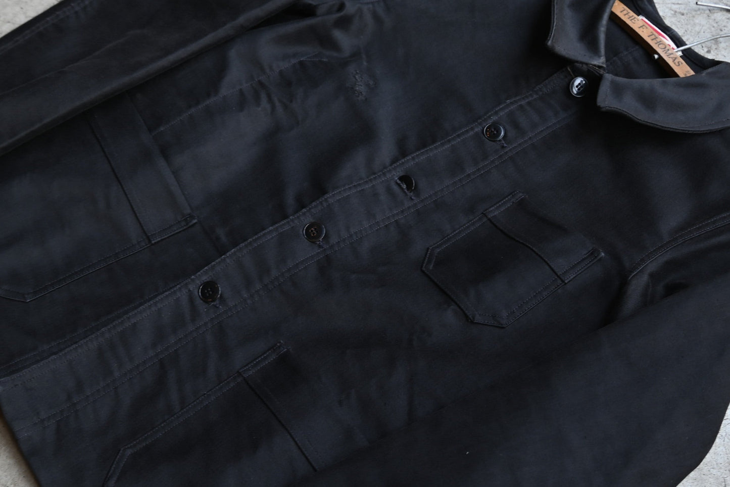 1910~30s / Vintage black moleskin jacket｛R-01014｝