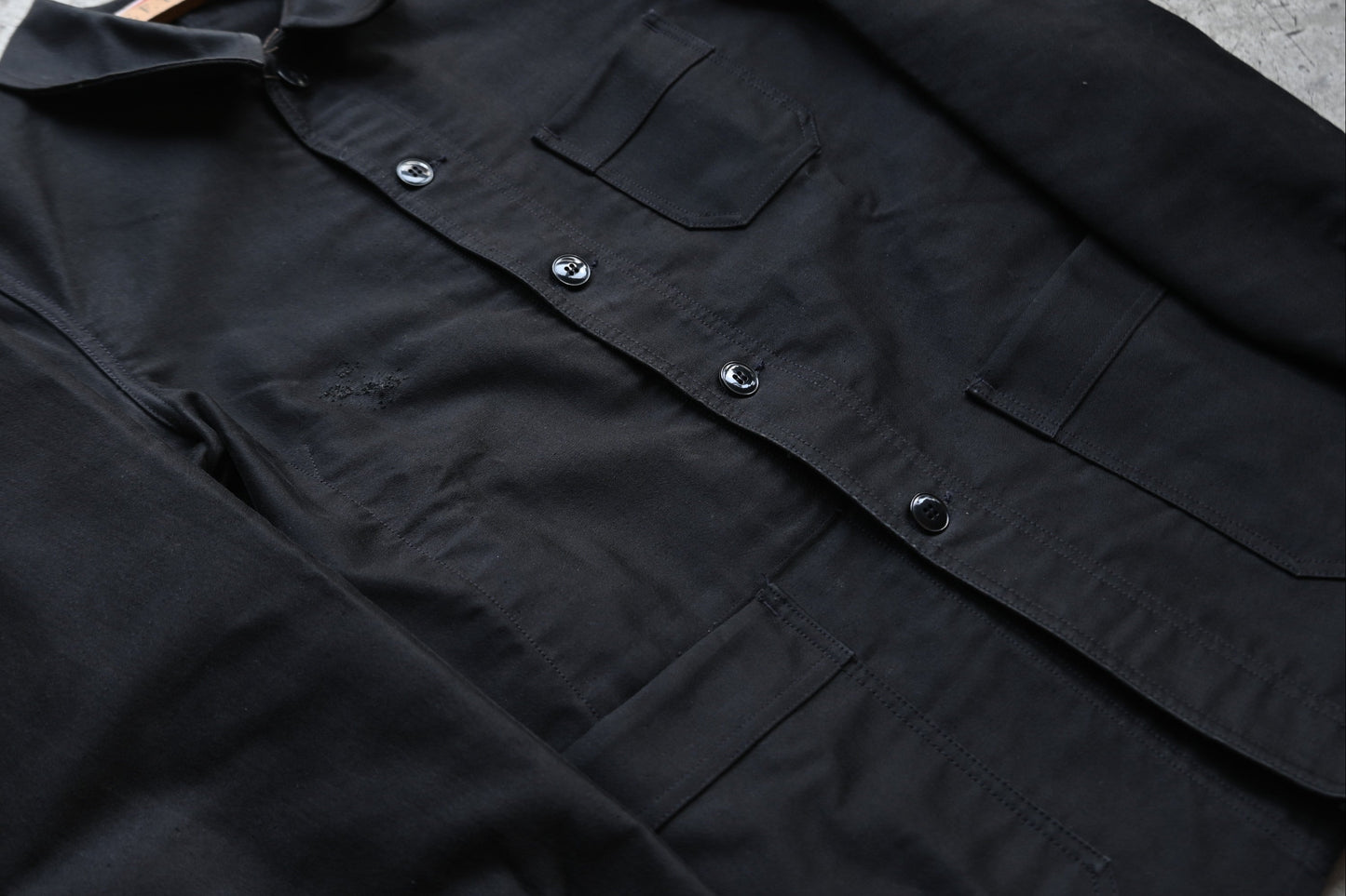 1910~30s / Vintage black moleskin jacket｛R-01014｝