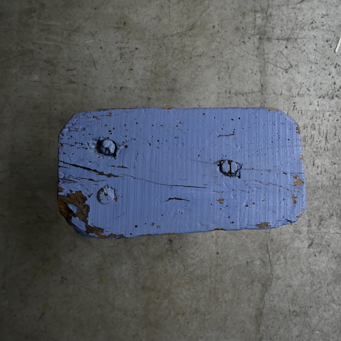 Antique blue paint wood stand ｛R-00218｝