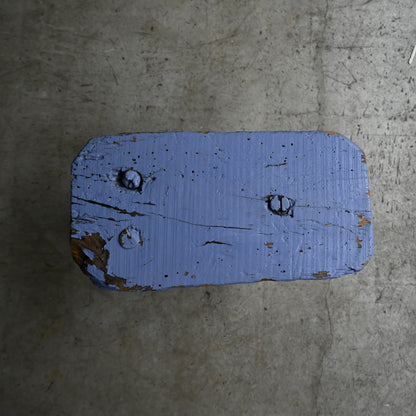 Antique blue paint wood stand ｛R-00218｝