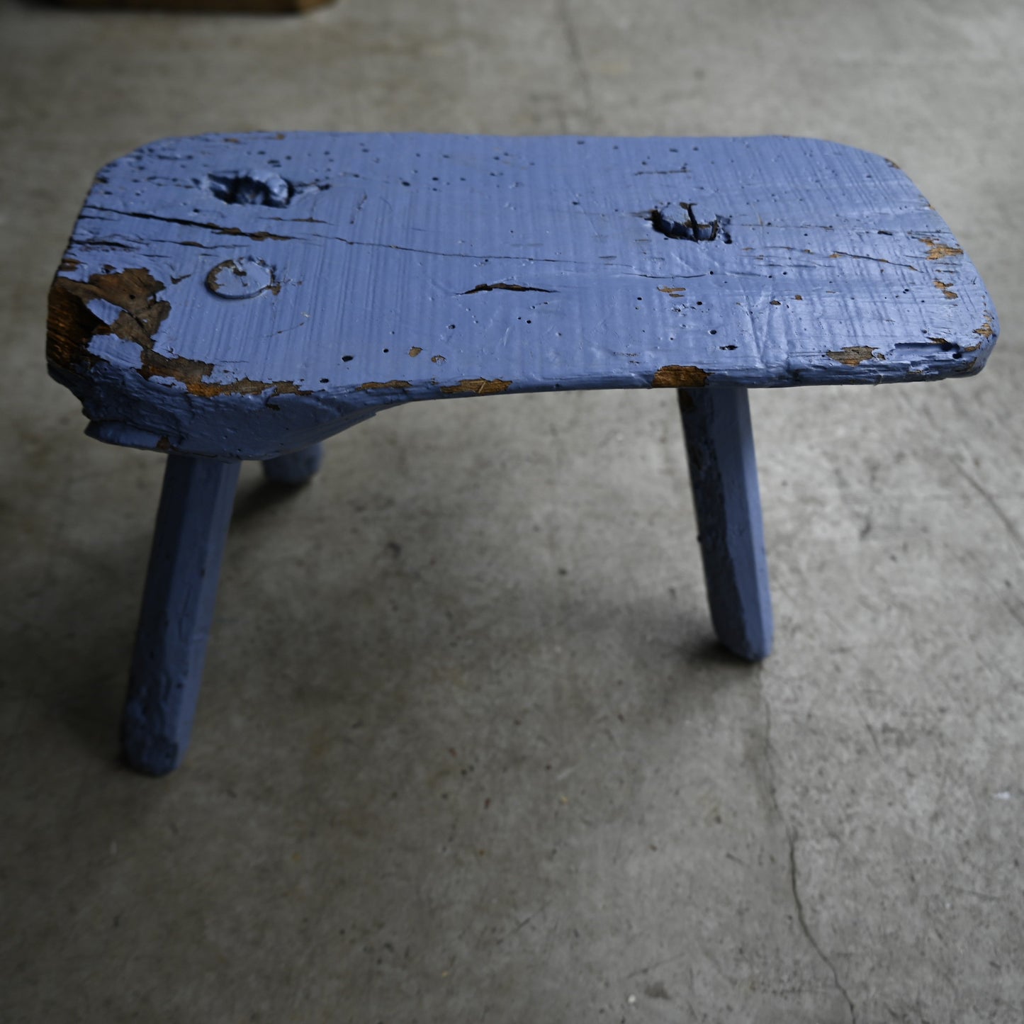 Antique blue paint wood stand ｛R-00218｝