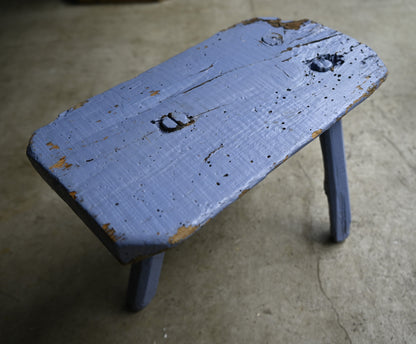 Antique blue paint wood stand ｛R-00218｝