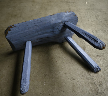 Antique blue paint wood stand ｛R-00218｝