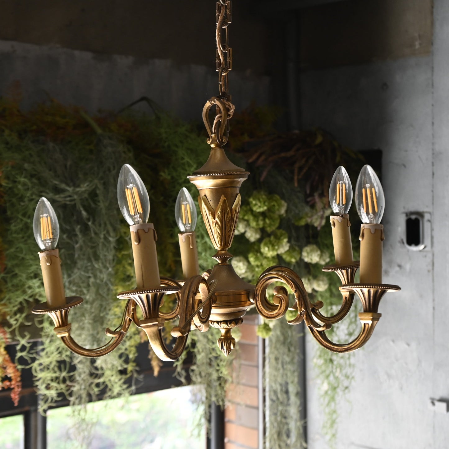 Brass chandelier（5灯）｛R-00405｝