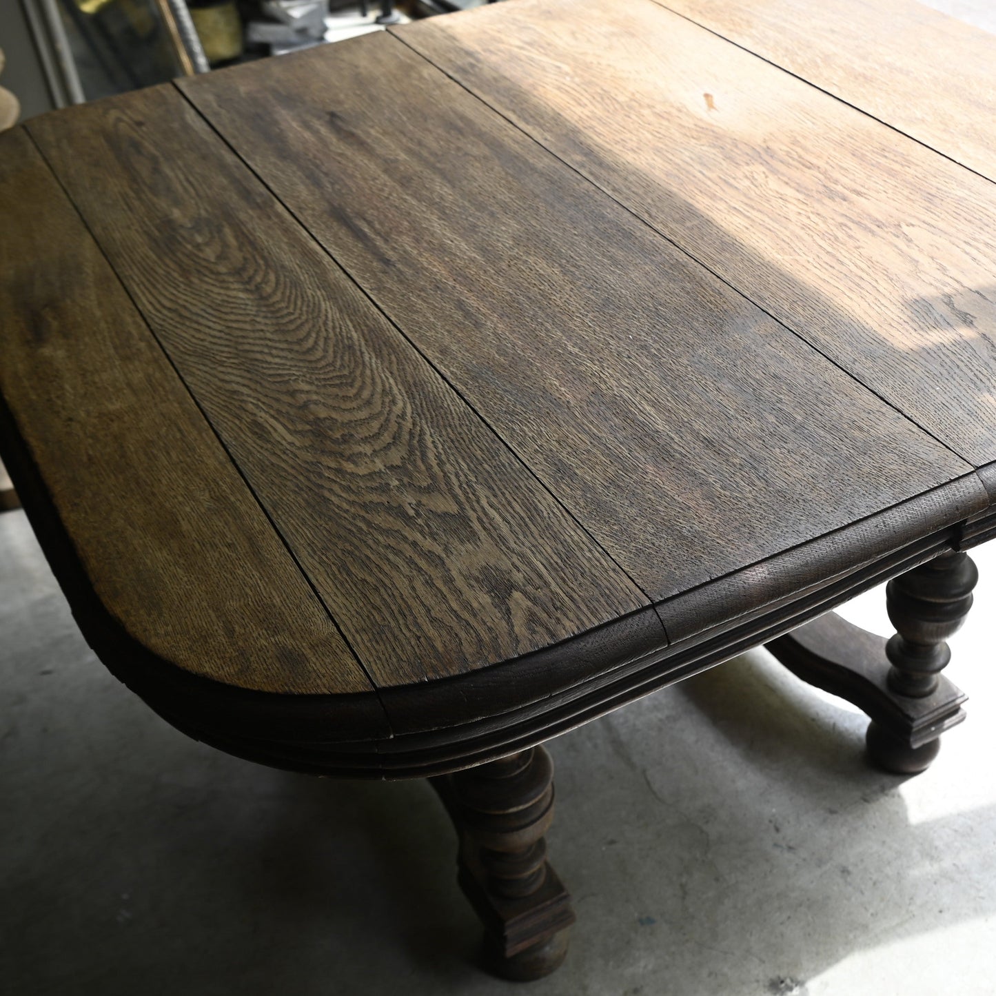 Oak wood square table {R-00104}