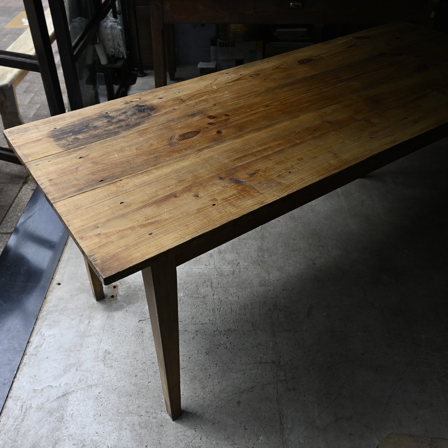 Wood long table {R-00105}