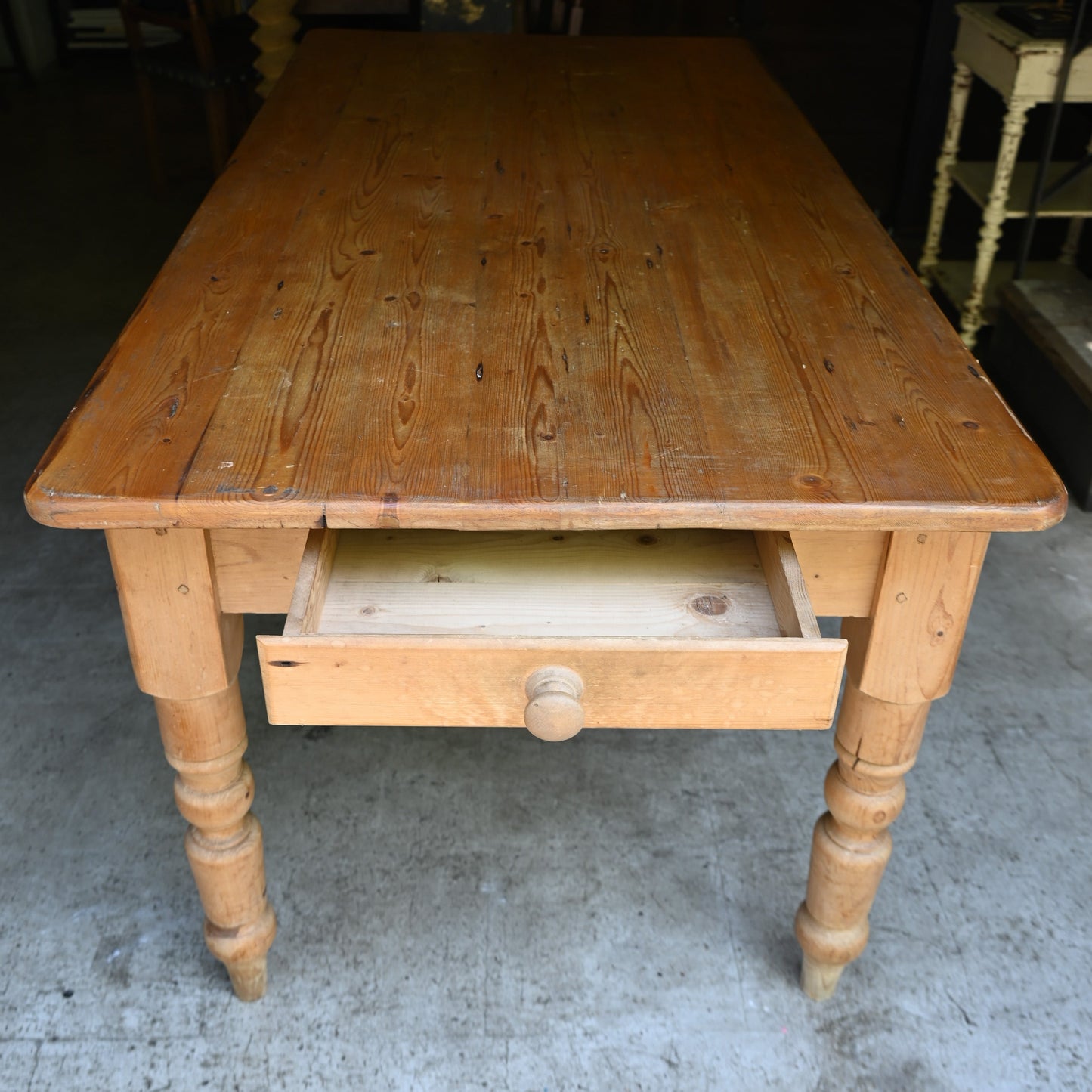 Pine wood long table {R-00106}
