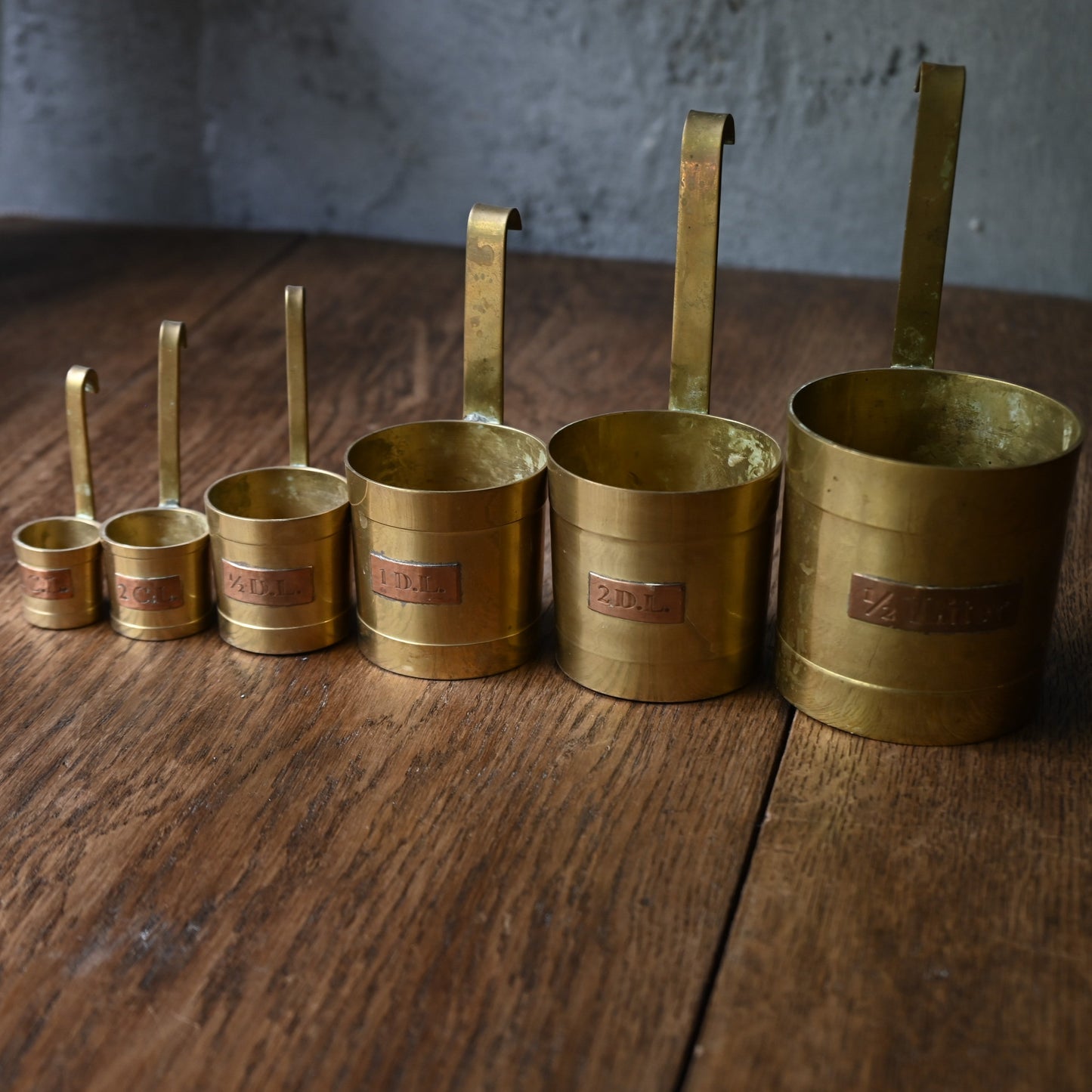 Antique Brass Measuring Cup Set｛R-01129｝