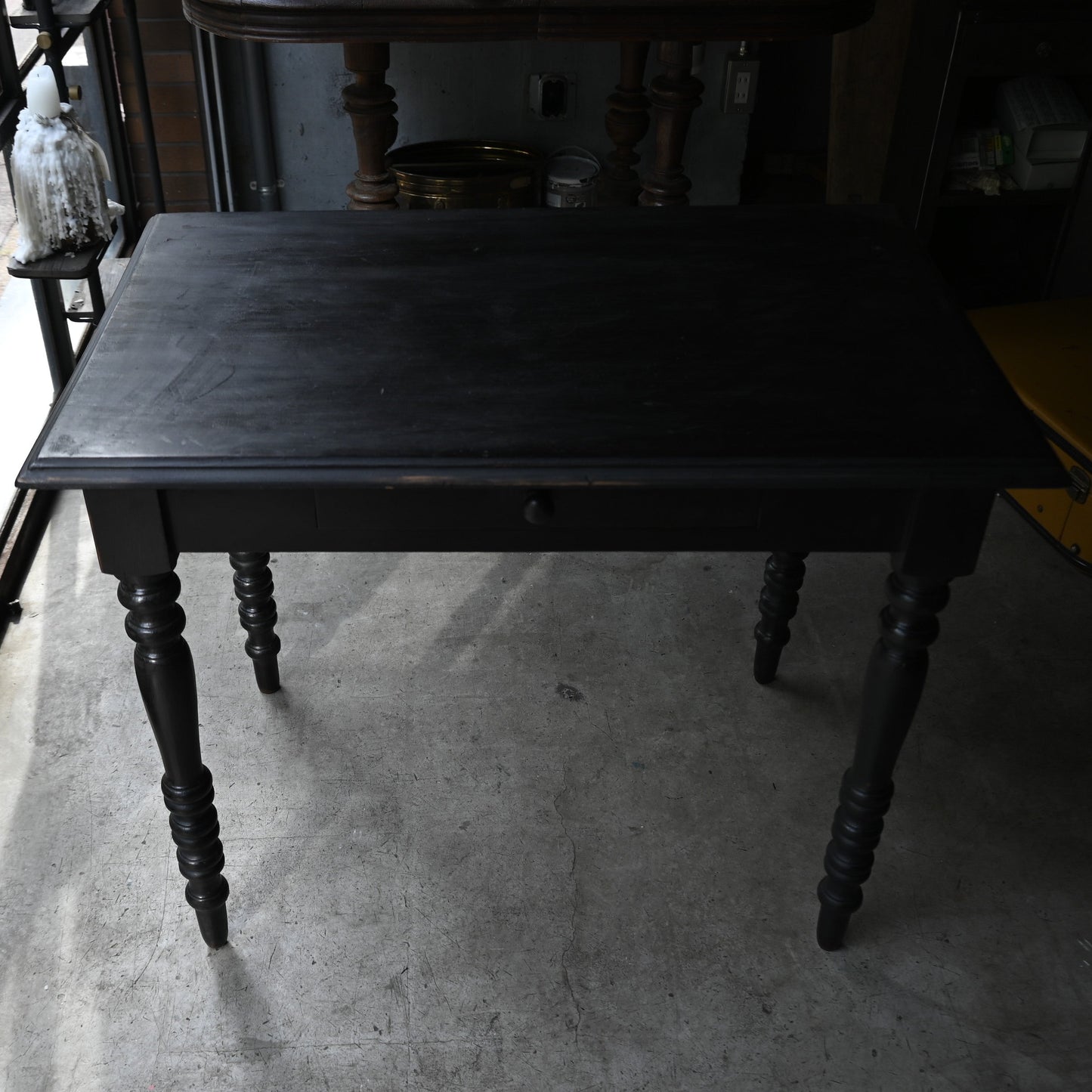 Napoléon III style Black paint Table {RF-00308}