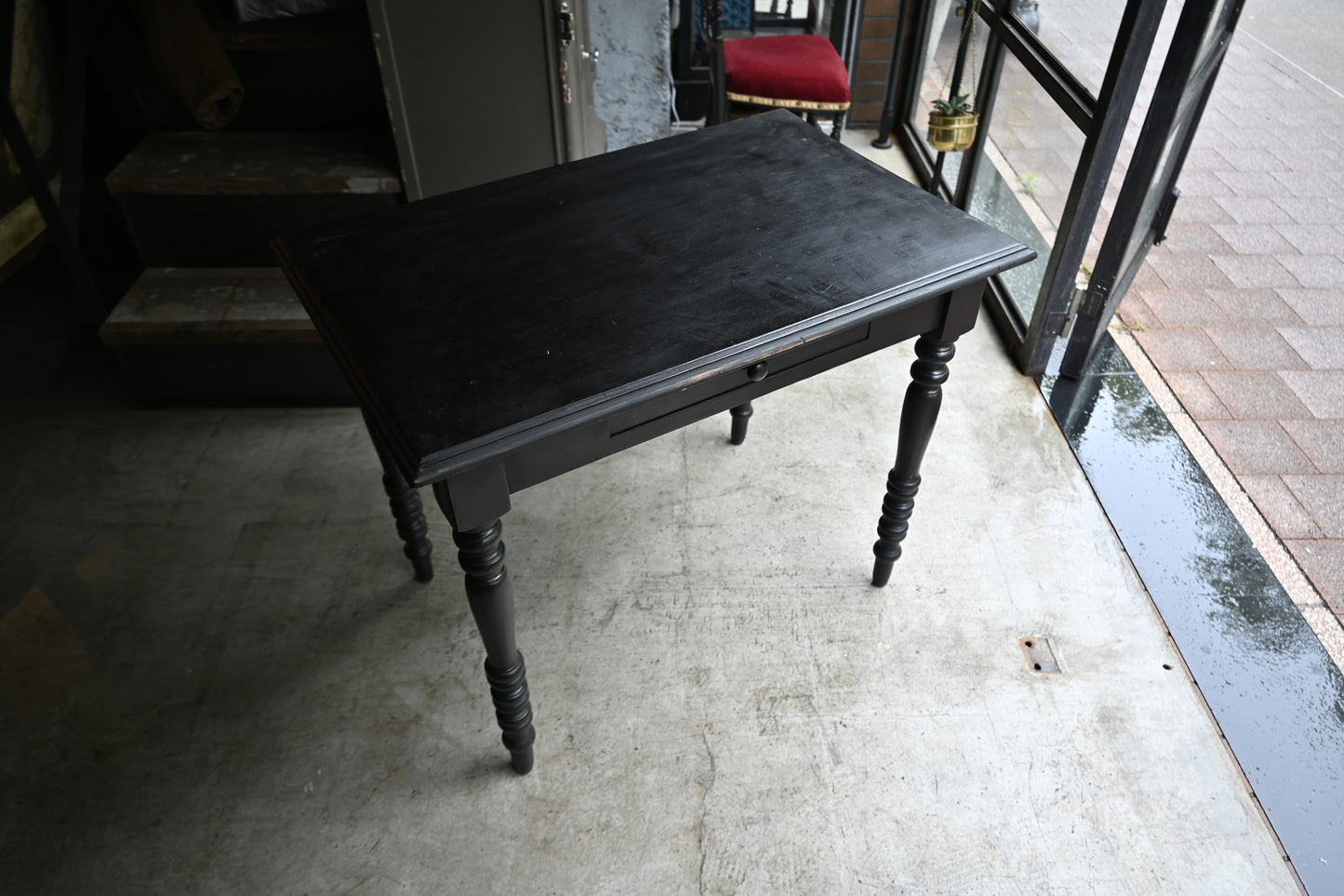 Napoléon III style Black paint Table {RF-00309}